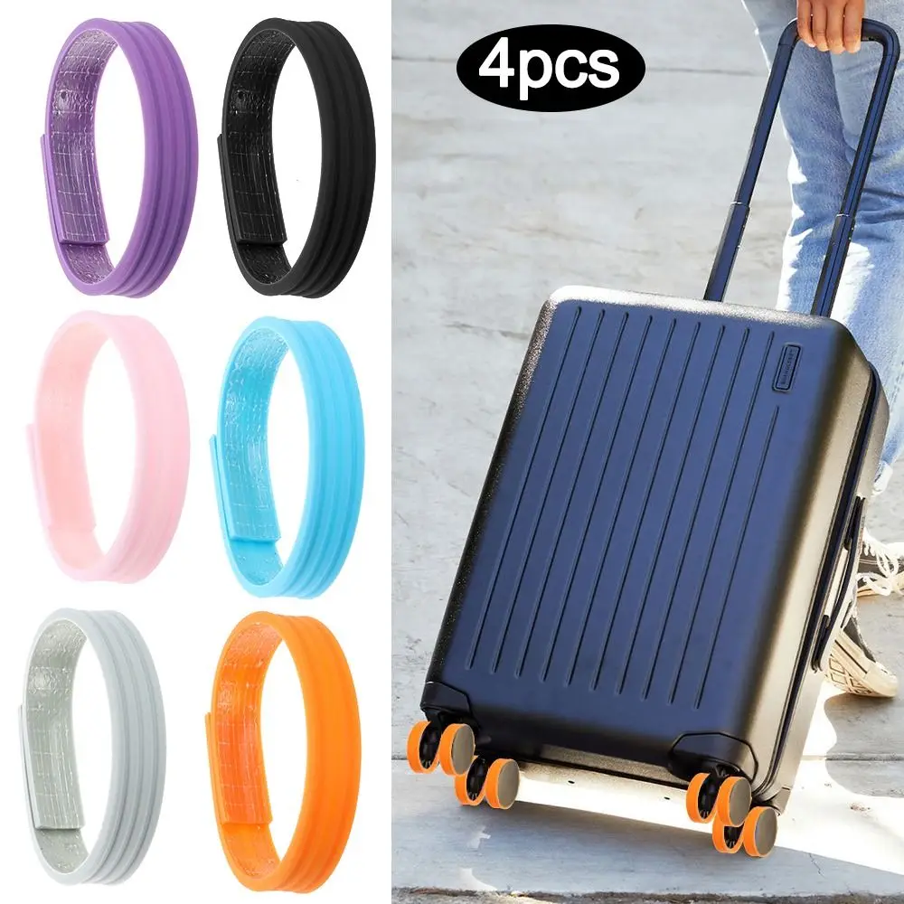 Suitcase Parts Axles Travel Luggage Caster Shoes Reduce Noise Castor Sleeve Silicone Suitcase Wheels Protection Cover DIY