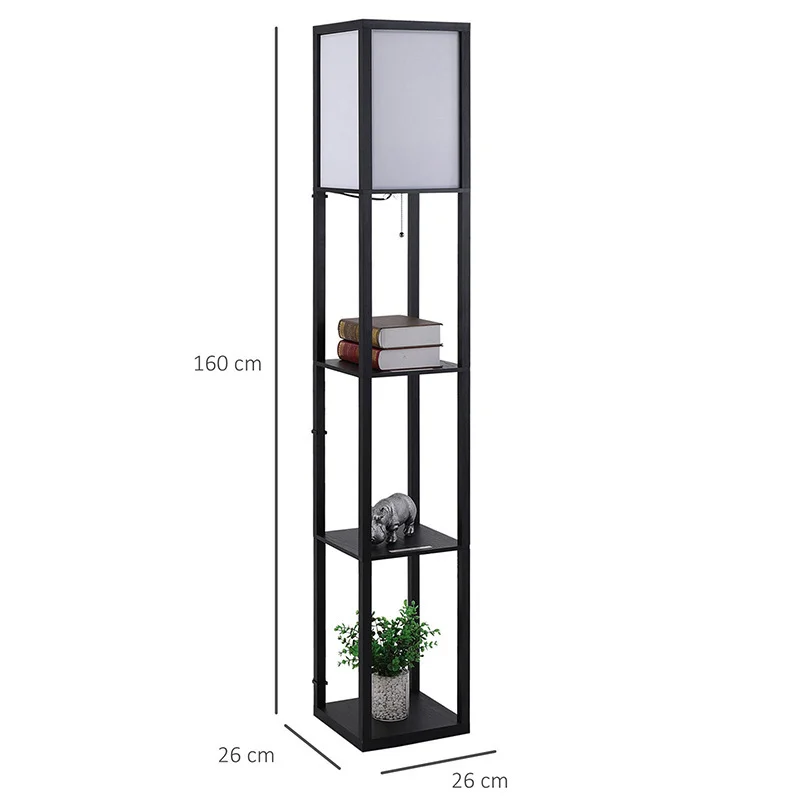 

160*26*26CM 3W Warm Light High Quality Modern Indoor Bedroom Iron Custom LED Shelf Floor Lamp Standing Light for Living Rooms