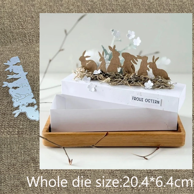 Neues Design Metall-Schablonenform Schneidewerkzeug Osterhase Randdekoration Scrapbook-Stanzform Album Papierkarten Bastelprägung