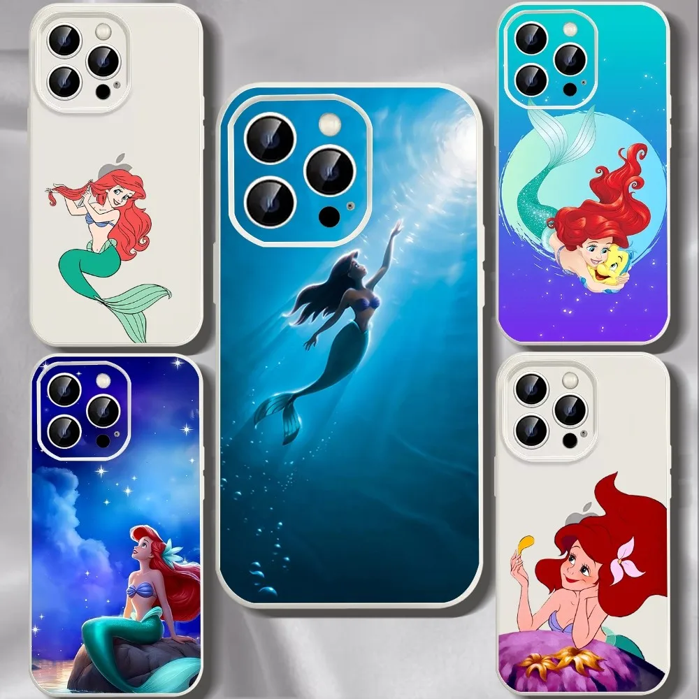 T-The L-little M-mermaid Phone Case For Iphone 11 13 14 15 16 Pro Max X Xr Xs Max Se2020 12mini White Cover Case