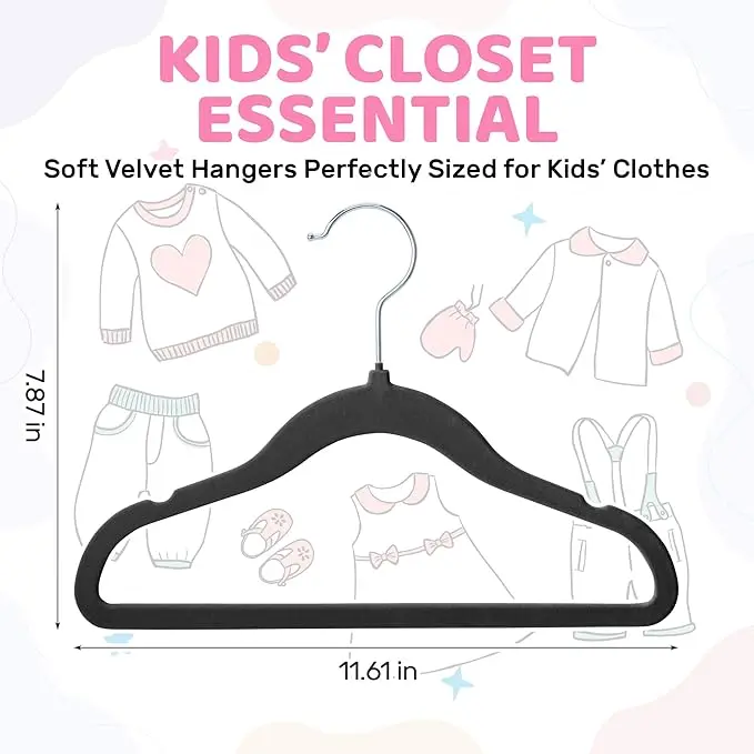 10/20 Stück Kunststoff-Kleiderbügel mit Flockbeschichtung, Kinderkleiderbügel, rutschfeste Kleiderbügel, die die Schultern schützen, kleine Kleiderbügel, die keine Falten verursachen und die Kleidung nicht beschädigen, geeignet für kleine Kleidungsstücke. – Detail 17
