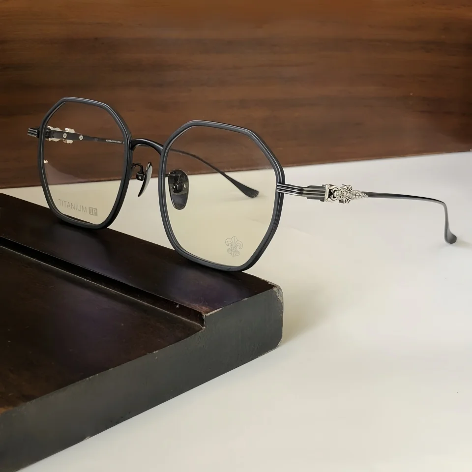 

New Optical Men's Titanium Alloy Polygonal Customized Myopia Eyeglasses Women's Luxury Personalized Prescription Glasses Frame