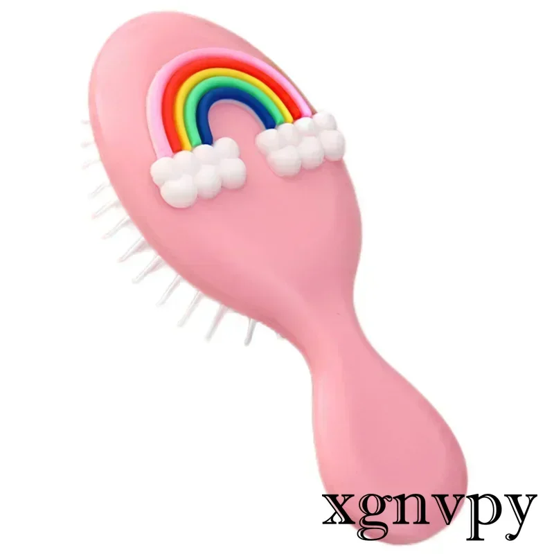 Kids Hair Combs Hair Brushes Child Portable Anti-static Comfortable Head Massage Combs Baby Boys Girls Hair Comb Orange Rainbow