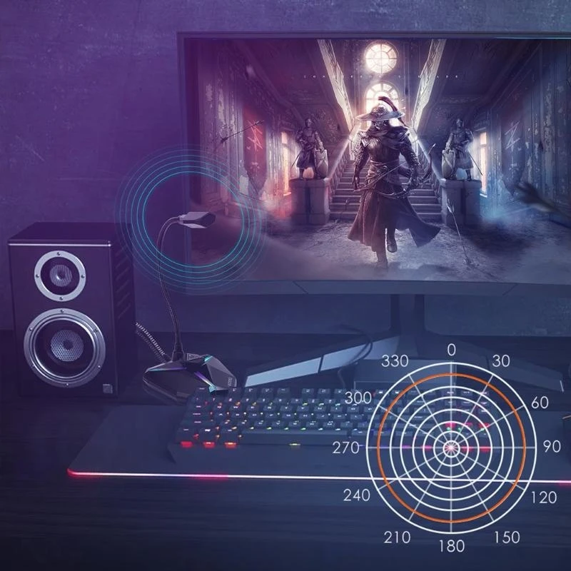 G8DB Multipurpose USB Gaming Microphone with RGB Colorful Lighting for Yanmai-G35