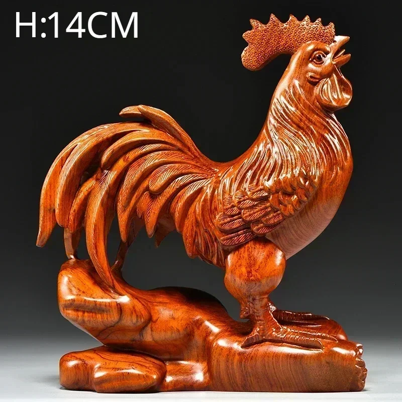 Scultura Gallo In Ottone Puro Feng Shui: Porta Fortuna E Ricchezza. Ornamento Da Casa, Fatto A Mano, 10 Cm.