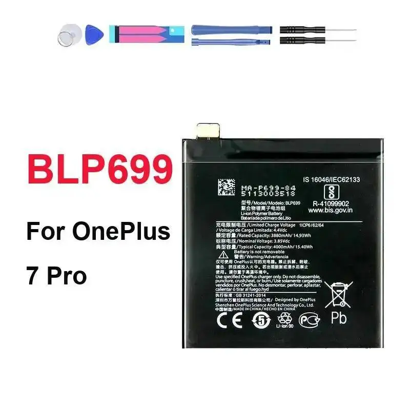 For Oneplus 7 Pro BLP699 Robust 4000Mah Mobile Phone Battery Stable Power Supply
