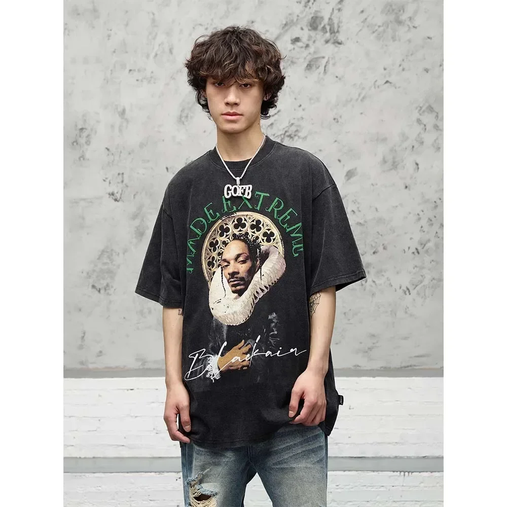 MADE EXTREME Rap Character graphic t shirts Summer Cotton Fashion Short Sleeve Tops Tees Oversized Tshirt Rock Male