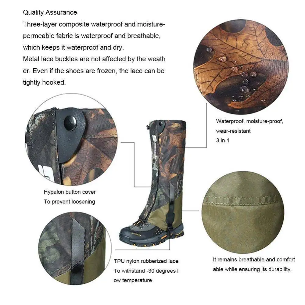 Hiking Leg Gaiters Waterproof Wear-risistant Outdoor Hunting Climbing Skiing Winter Tourist Anti Snake Insect Bites Foot Cover