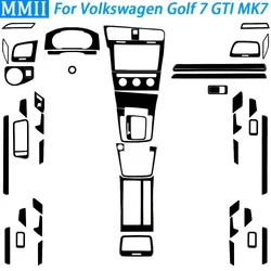 For Volkswagen Golf 7 GTI MK7 2013-2019 Piano Black Gear Shift Air Outlet Window Lift Dashboard Suit Trim Car Interior Sticker