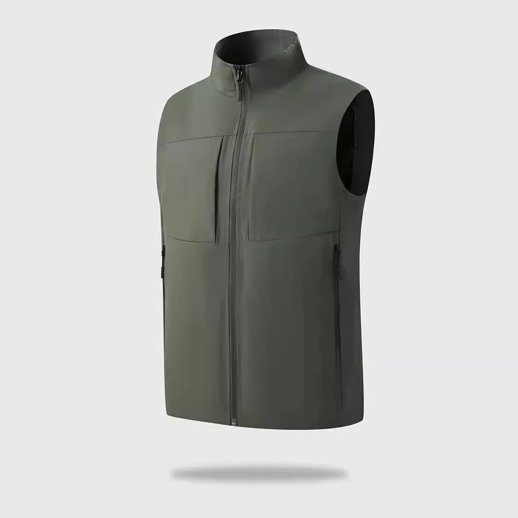 

Autumn New Vest Casual Quick-drying Stand-up Collar Vest Medium And Old Outdoor Multi-pocket Vest