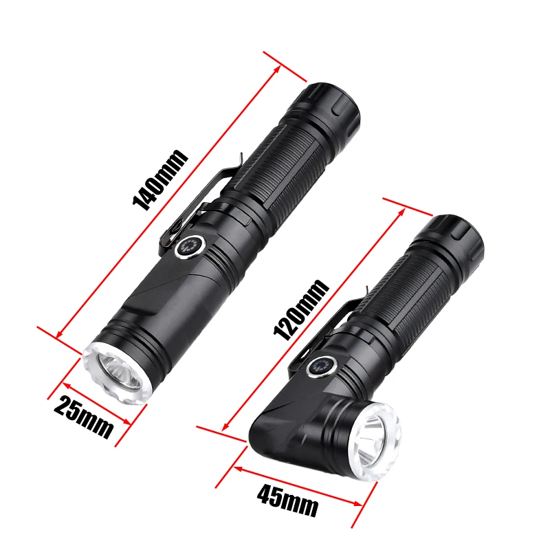 Bright Headlight LED Rechargeable Flashlight Adjustable Headlamp 2-in-1 Multifunctional Flashlight for Outdoor Fishing Camping