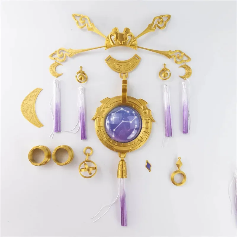 20151123 1 Set Game Honkai Star Rail Fu Xuan Cosplay Headwear Hairpin Tassels Ear Clip Earring Accessories Props
