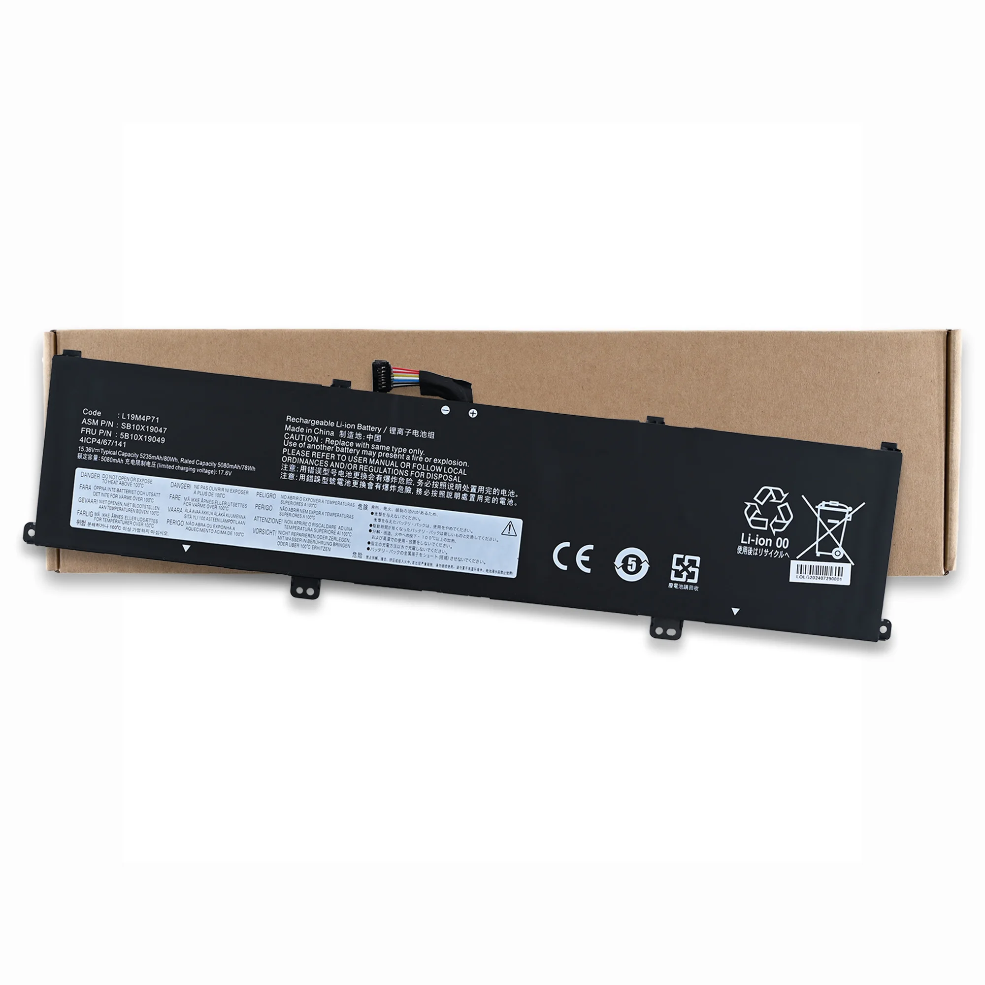 LOLG 15.36V 80Wh L19M4P71 Laptop Battery For Lenovo ThinkPad P1 Gen 3 X1 Extreme Gen 3 Series L19C4P71 L19L4P71 5B10X19048