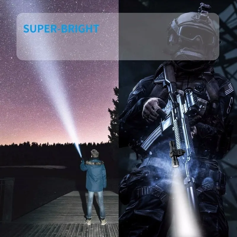 ZK40 50000000LM High Power XHP220 Powerful LED Flashlight Tactical Military Torch USB Camping Lanterna Waterproof Self Defence