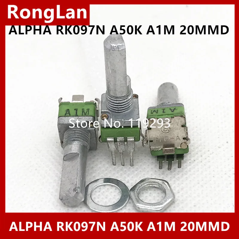 [BELLA] Alpha RK097N vertical bent foot single 3-pin adjustable potentiometer A10K A50K A1M 20MMD-10pcs/lot