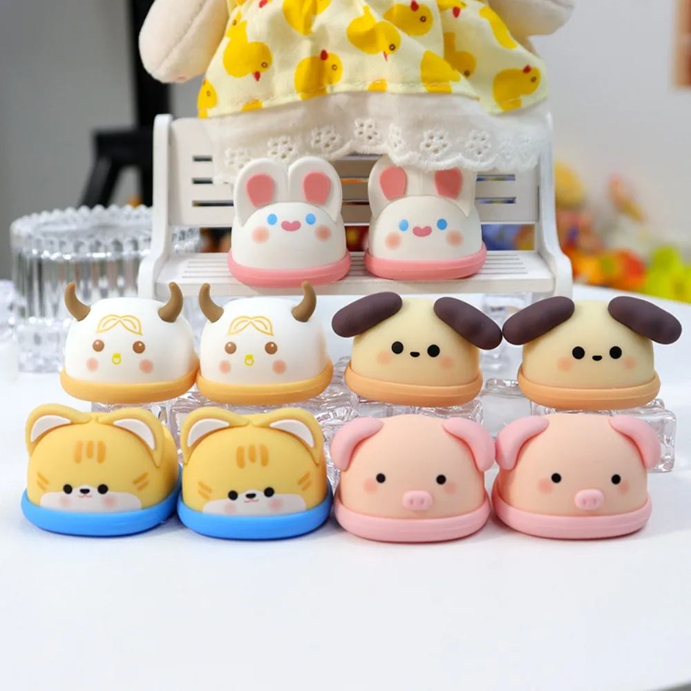 1Pair 20cm Animal Patterned Shoes Cotton Doll Shoes Soft Rubber Shoes Doll Accessories Children Toys Gifts