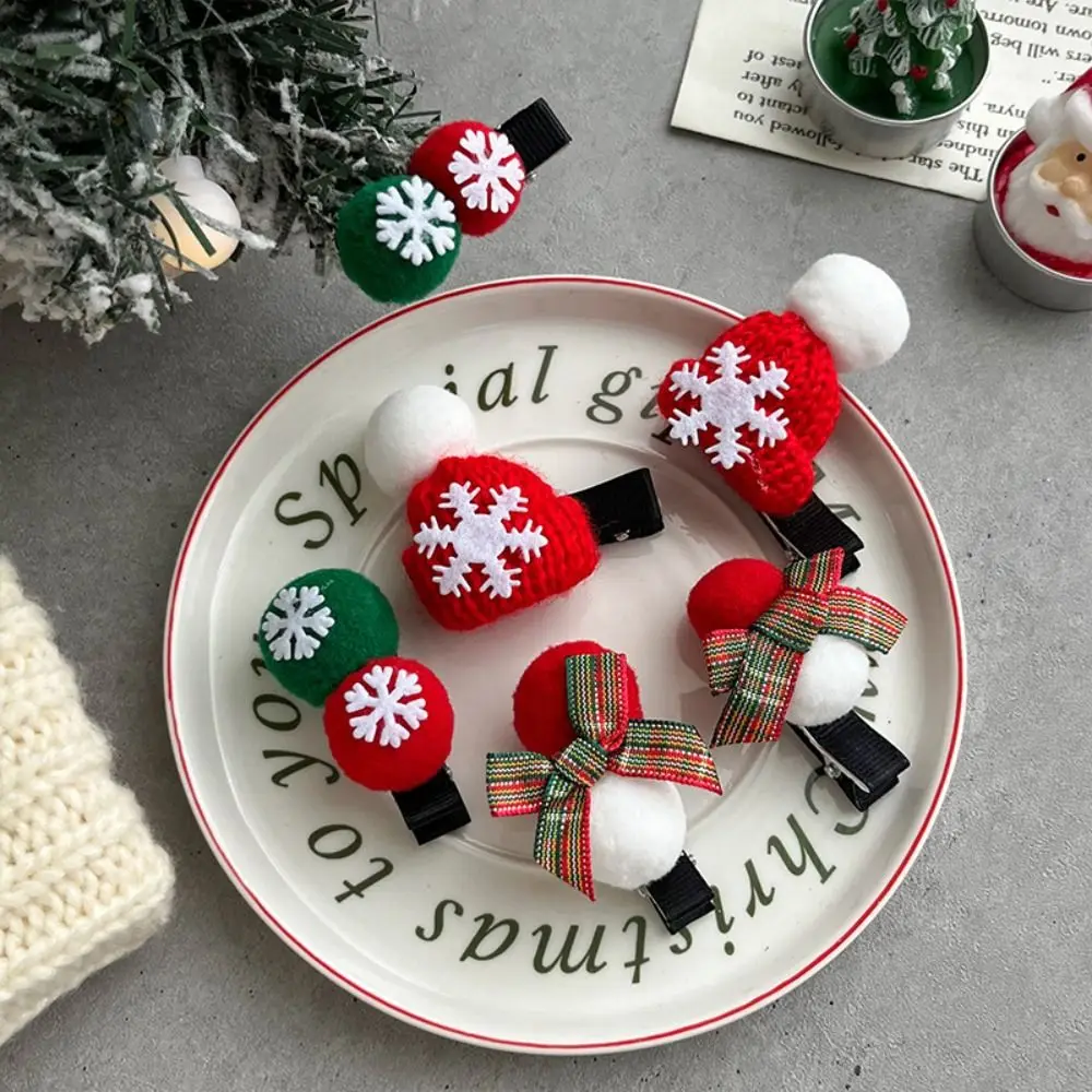 Creative Christmas Tree Christmas Hair Clip Bow Snow Santa Claus Hairpin Hair Decoration Christmas Hat Small Hair Clip Perform