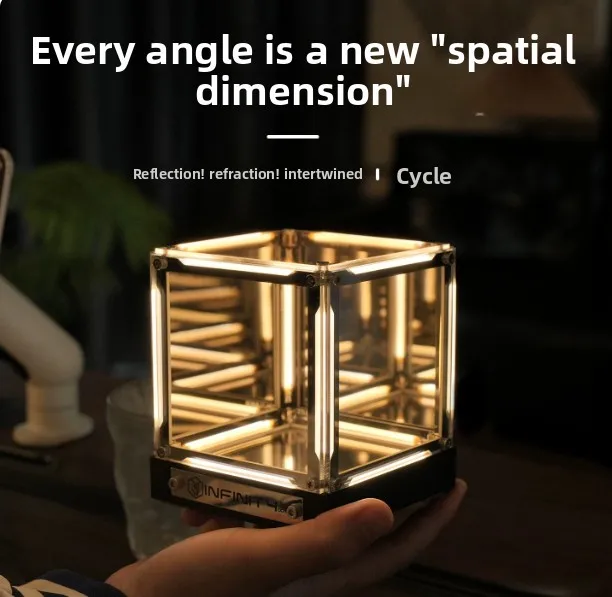 Gaming Room Desktop Atmosphere Light Creative Cube Ornament White 4D Stereo