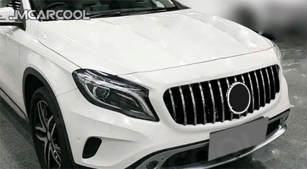 ABS المواد الجبهة حافة مصد السيارة شواء الديكور لمرسيدس بنز GLA الفئة X156 GLA180 GLA200 GLA250 GLA45 2014 2015 2016