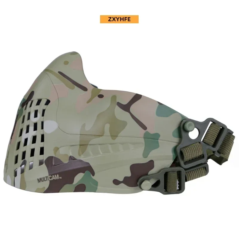 ZXYHFE-mascarillas protectoras de seguridad para caza táctica, media cara, Halloween, Paintball, CS, tiro, accesorios Airsoft, transpirables para exteriores