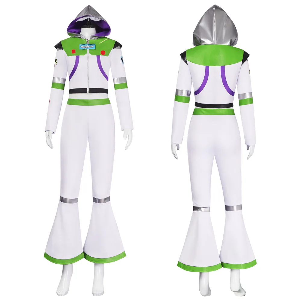 Movie Woman Buzz Cosplay Costume Lightyear White Jumpsuit Halloween Carnival Cosplay Buzz Customized Clothes