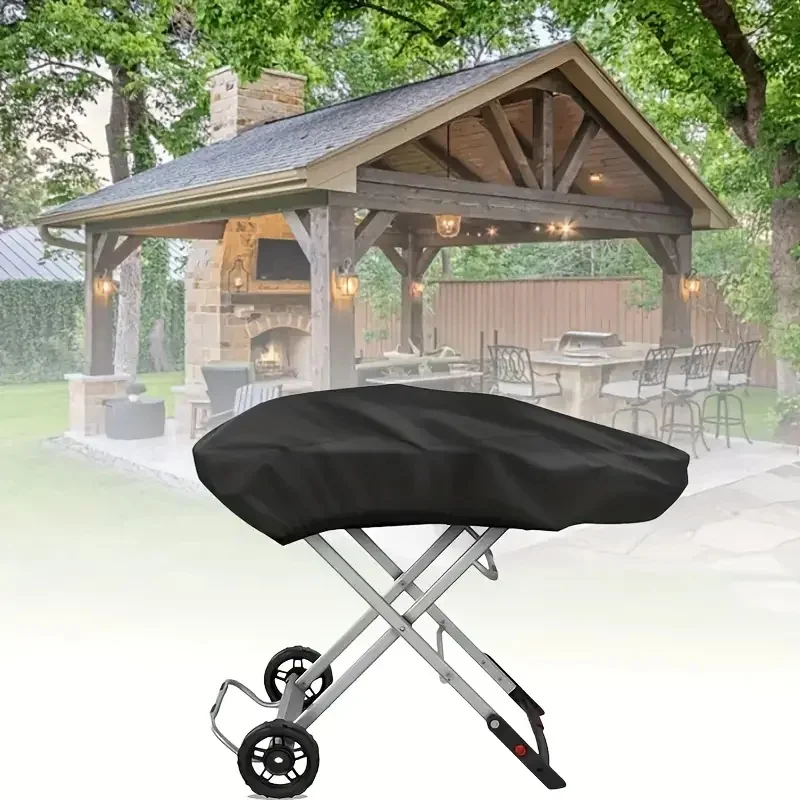 Housse de barbecue en Polyester robuste avec fermeture à cordon, tissu Oxford Durable, Protection extérieure résistante aux intempéries pour le Camping