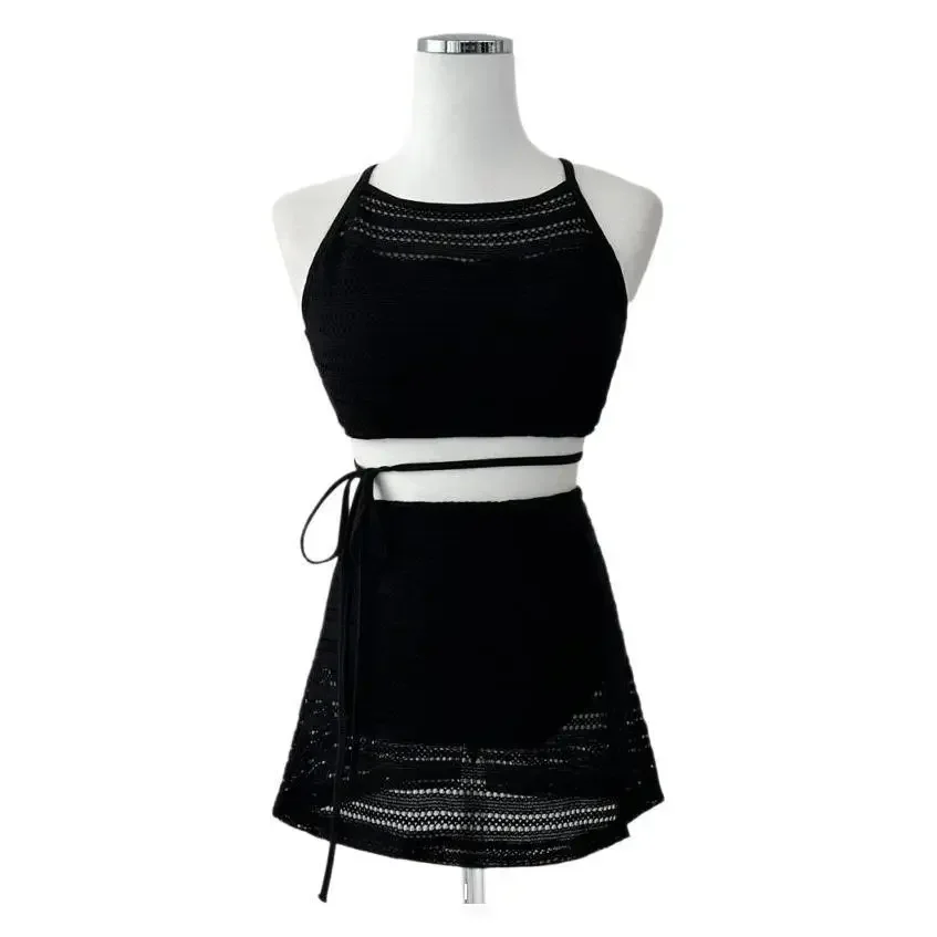 クロスボーダーレースビキニ水着女性のサーマル水着中空アウトスカートスタイルセクシーな韓国インセパレート水着