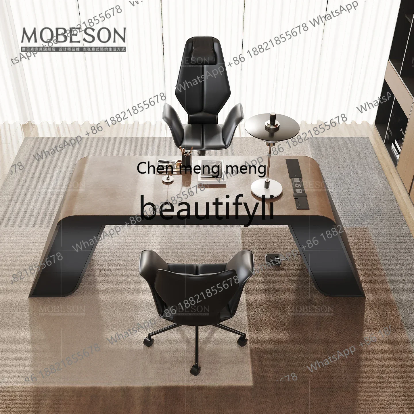 2003Italian high-end living room desk and chair combination boss desk designer computer desk