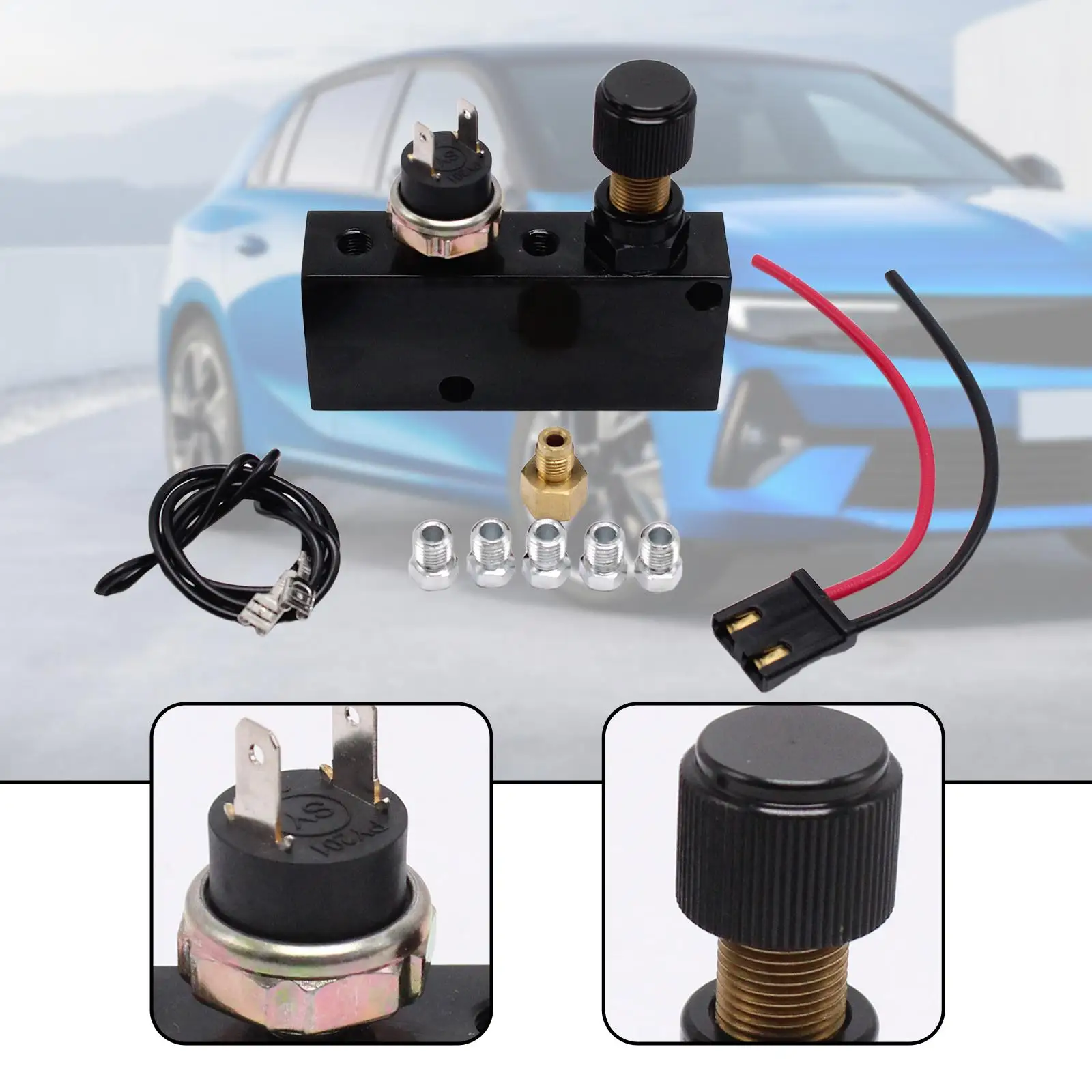 

Adjustable Proportioning Valve Block Brake Easy to Install Portable Automotive Accessory Distribution Block with Brake Fittings