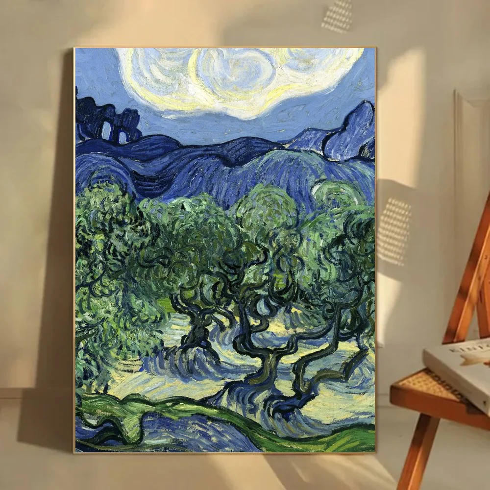 1pc Van Gogh Masterpiece Poster Self-adhesive Art Waterproof Paper Sticker Coffee House Bar Room Wall Decor