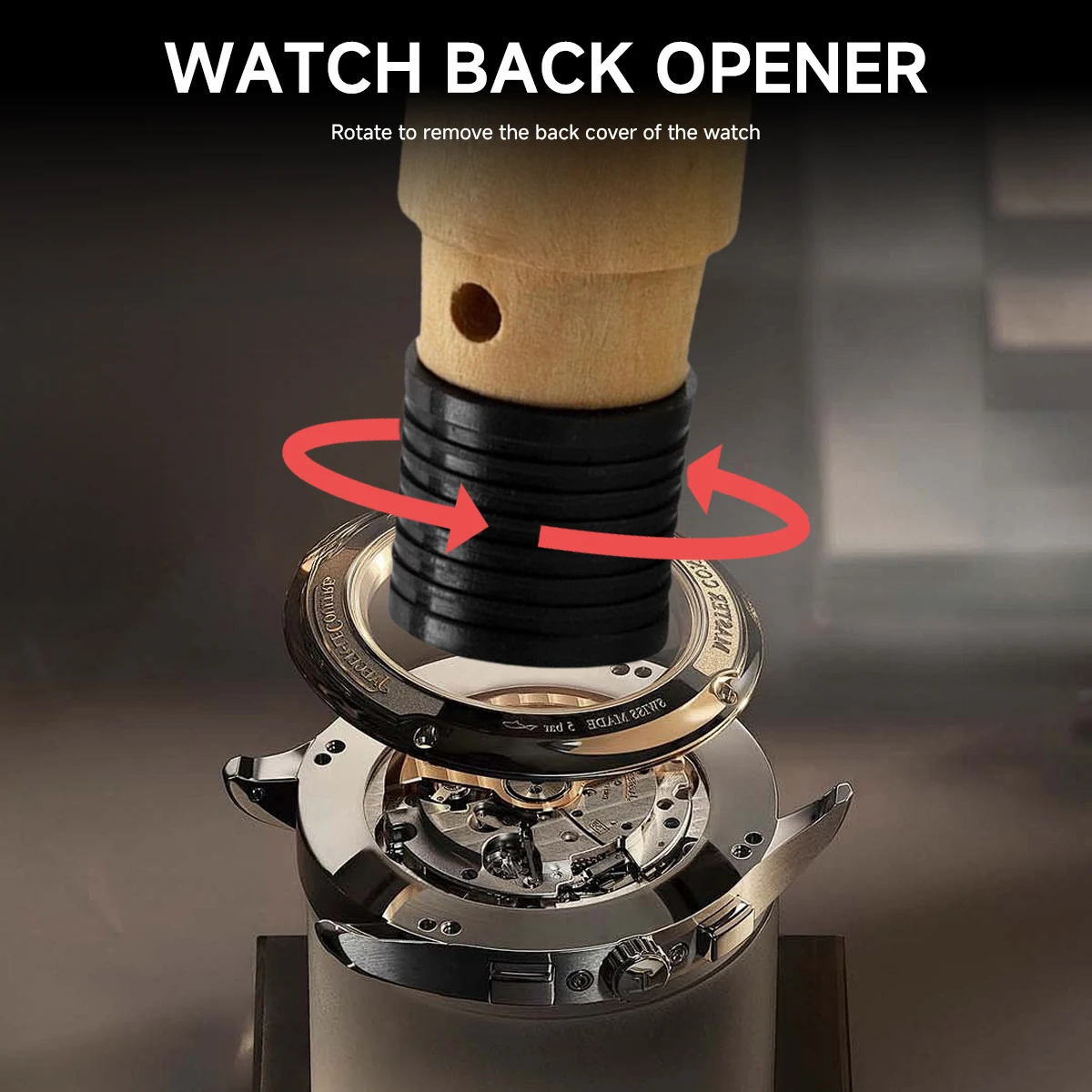 Wooden Watch Back Case Opener  Watch Back Remover Tool Watchmaker Lightweight Home Practical Cover Opening Parts Repair Tool