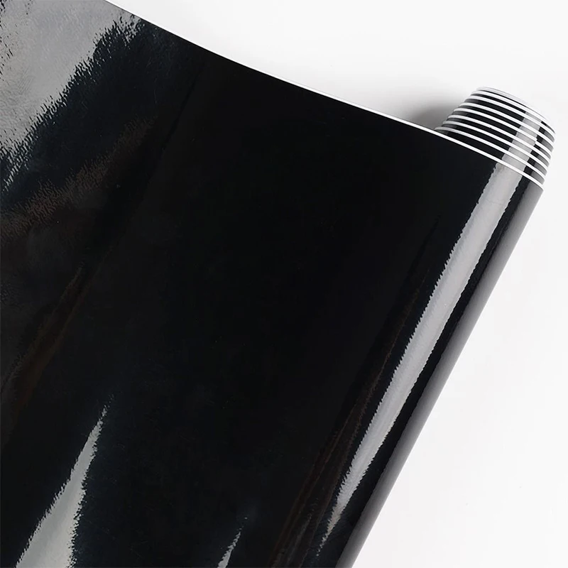 1.52x17M High Quality Gloss Black Changing Colour Vinyl Car Wrapping Roll Super Gloss Crystal Car Wrap