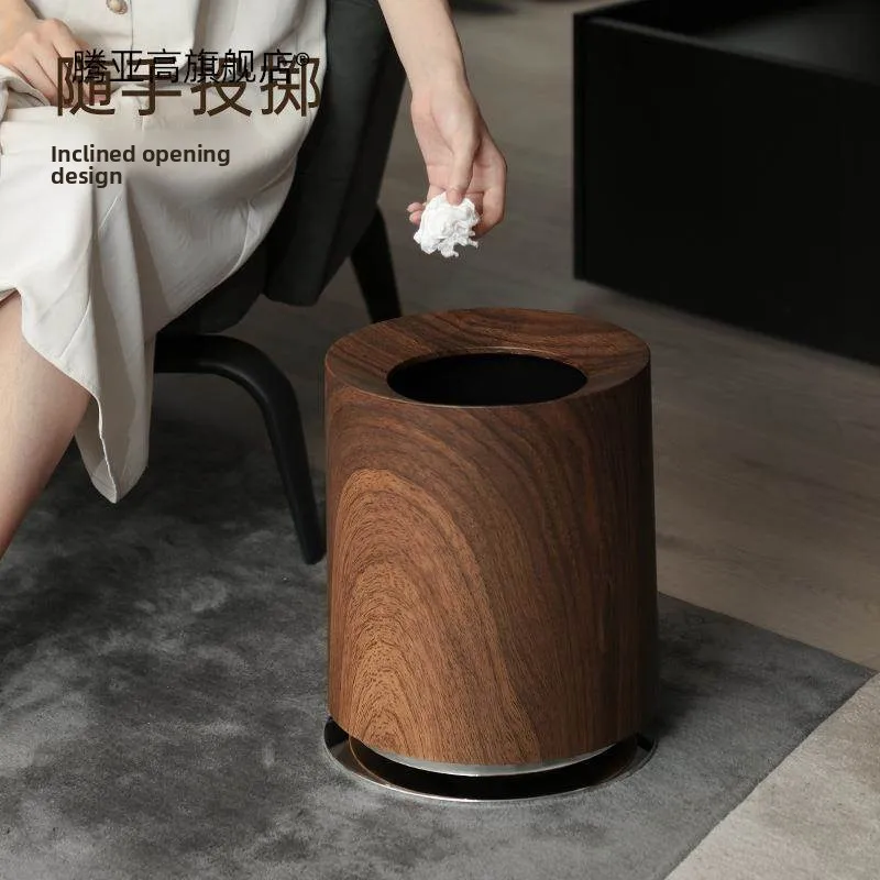 

Большая двойная корзина для мусора с деревянной текстурой, креативный дизайн, для дома, спальни, гостиной, ванной комнаты, премиум-класс