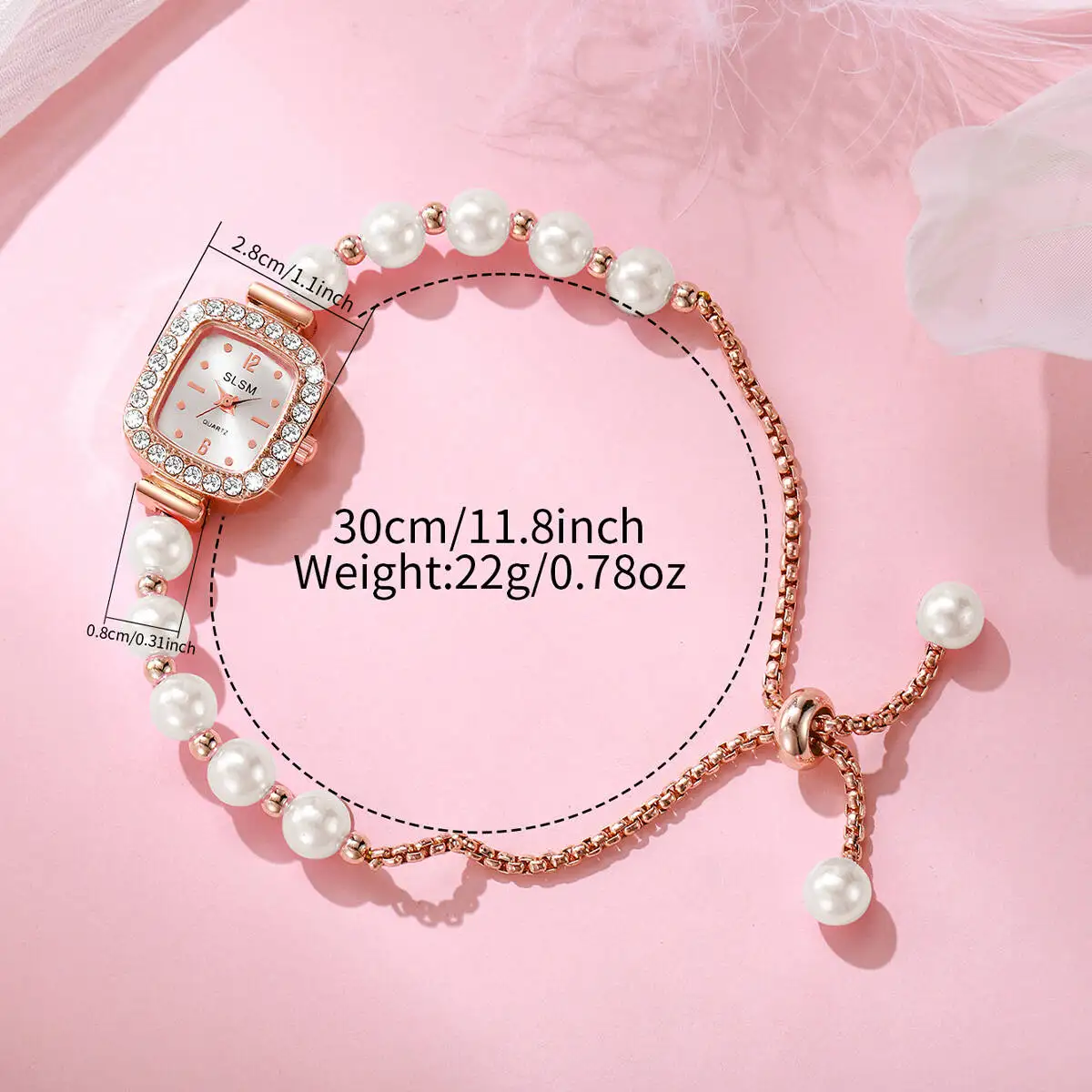 2 قطعة/المجموعة أزياء ساحة النساء الساعات تقليد حجر الراين اللؤلؤ سوار كوارتز ساعة Reloj Mujer (بدون صندوق)