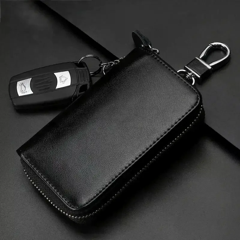 Car Key Bag Large Capacity Zipper Men's And Women's Waist Hanging Household Key Bag Buckle Universal Multi-function Key Bag For