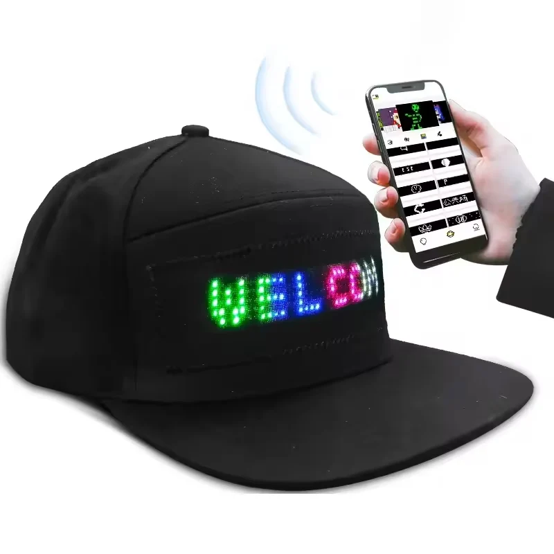 LED Hat Light Up Baseball Cap USB Battery Rechargeable Glow in The Dark Party Flashing APP Edit LED Hat Luminous Baseball Hat