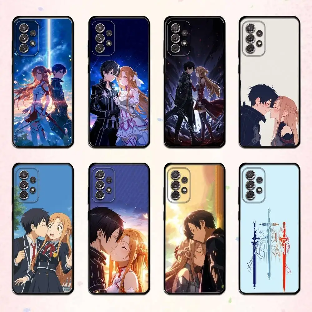 

VRMMORPG Sword Art Online Phone Case For Samsung S 25,24,23,22,30,21,10,9,Ultra,Plus,Lite,FE,4,5 G Soft Black Case