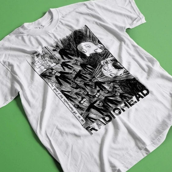 RADIOHEAD SCRIBBLE 2000 Retro T-shirt Classic Y2K Street Style T-shirt Print T-shirt Harajuku Cotton Tops 2026 Men Women Tops