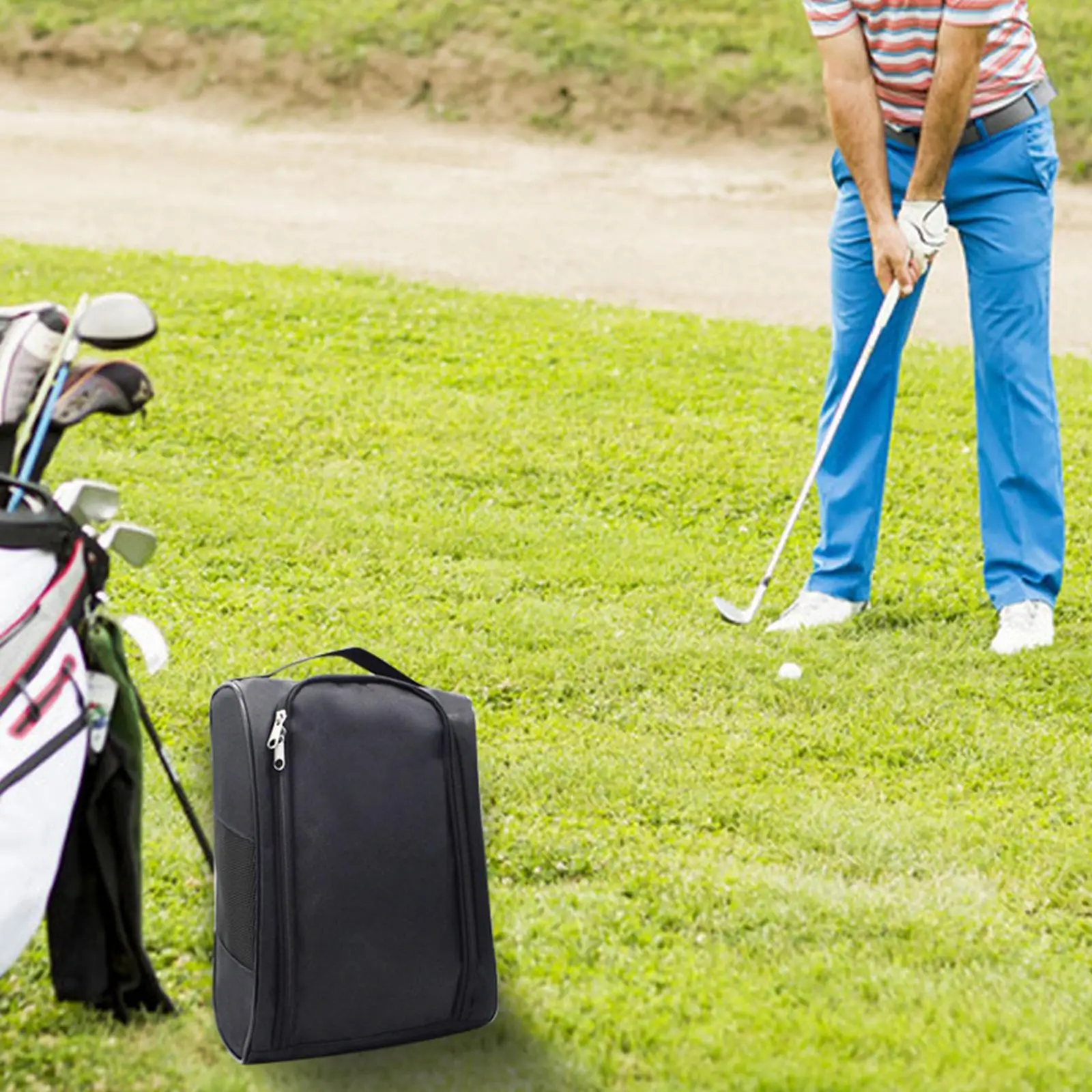 

Сумка для обуви для гольфа, портативная сумка для обуви из ткани Оксфорд с вентиляцией для занятий спортом, тренажерного зала, работы, путешествий