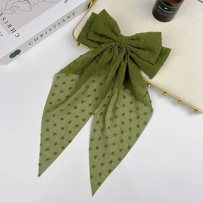 1 Pcs Super Fairy Chiffon Bow Headdress Large Hair Clip Back of Head Spring Clip Flutter Jewelry