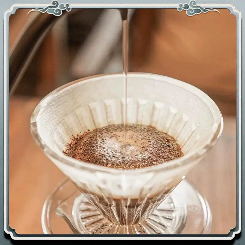 Durable Plastic Coffee Dripper Hand-Brewed Coffee Filter Cup Pour Over Coffee Sharing Pot 2-4 Cups Optimal Flavor Extraction B