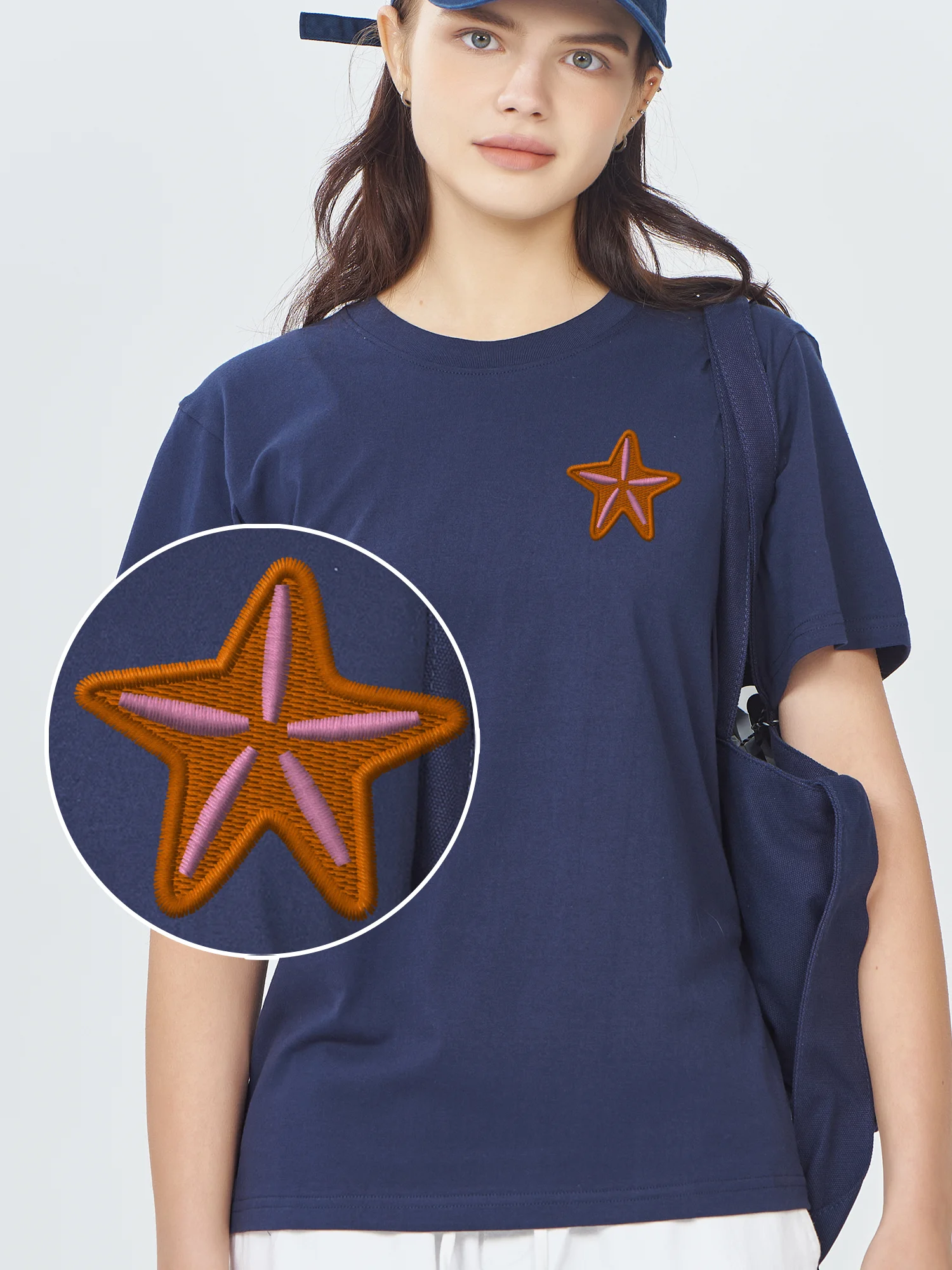 

Футболка с вышивкой Seastar, футболки из 100% хлопка с вышивкой Seastar Xs, футболки с рисунком, Новый год 2025 год, Camisa Holidays