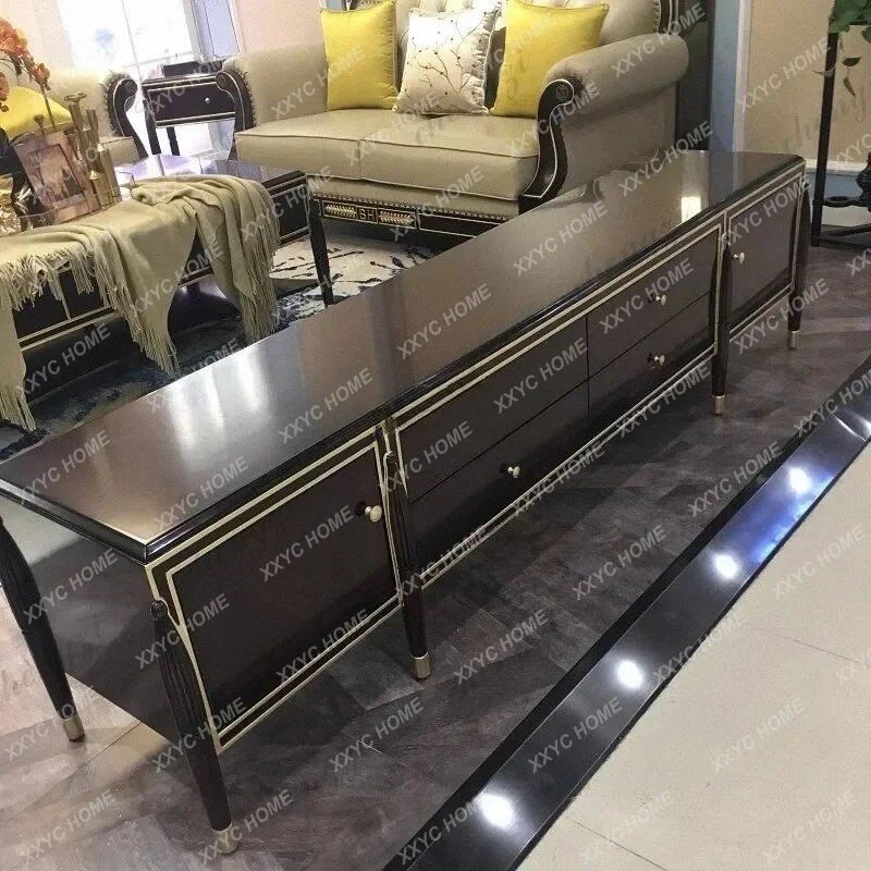 XX Light luxury neoclassical solid wood simple TV cabinet  living room locker storage floor cabinet