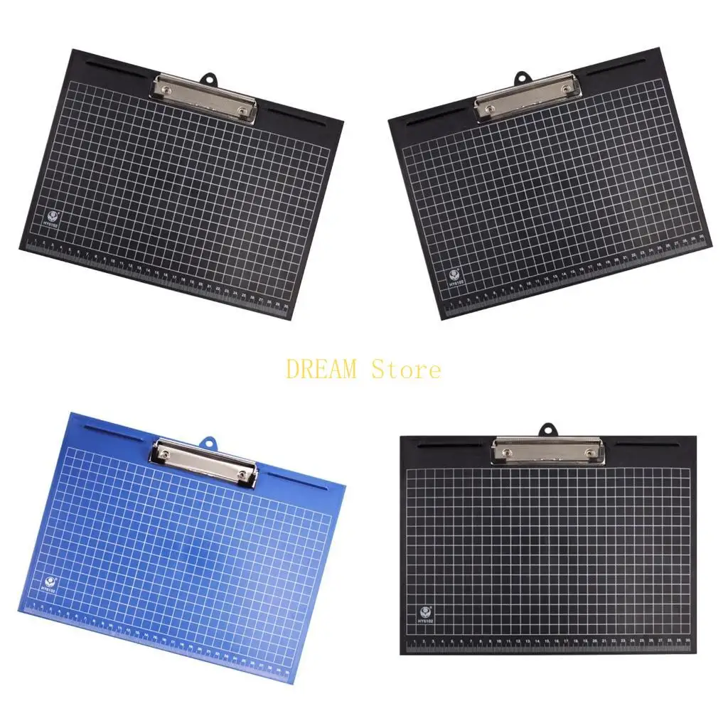 

12.6x9Inch буфер обмена горизонтальной буферной обмена пластиковая пластиковая плата с металлическим зажимом для рисования,