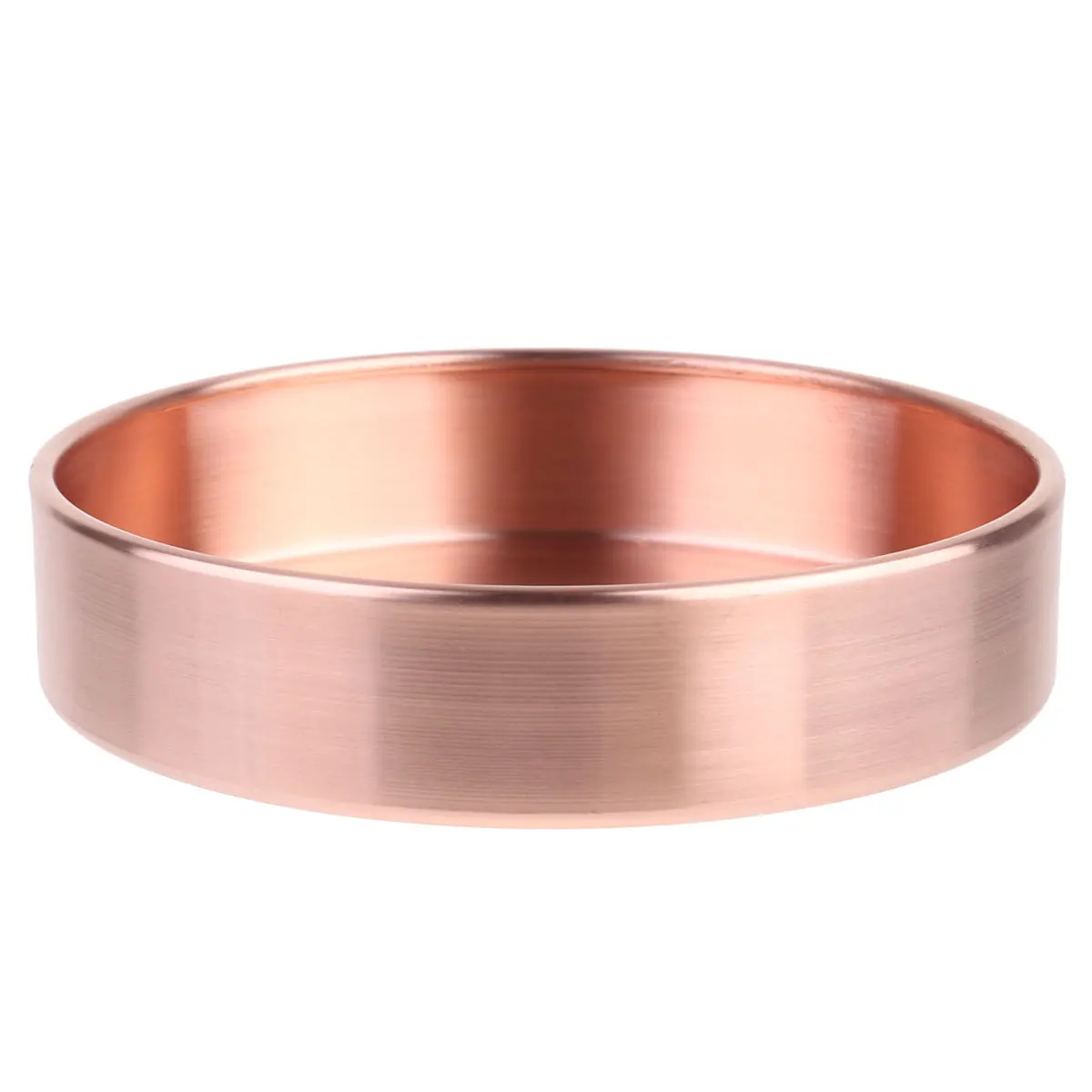 Edge Rose Golden 14cm Round Copper Jewelry Plate Storage Dish Organizer for Rings Necklaces Earrings Bracelets Valentines Day