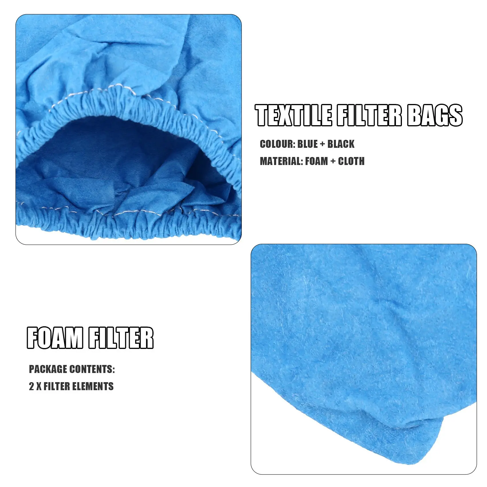 Textile Filter Bags Wet and Dry Foam Filter for MV1 WD1 WD2 WD3 Vacuum Cleaner Filter Bag Vacuum Cleaner 4PCS