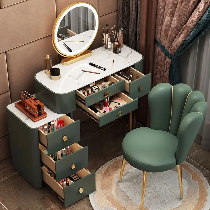 

stand makeup desk Dressing table dresser for bedroom light mirror chair Drawers storage wooden Dressing table bedroom furnitures