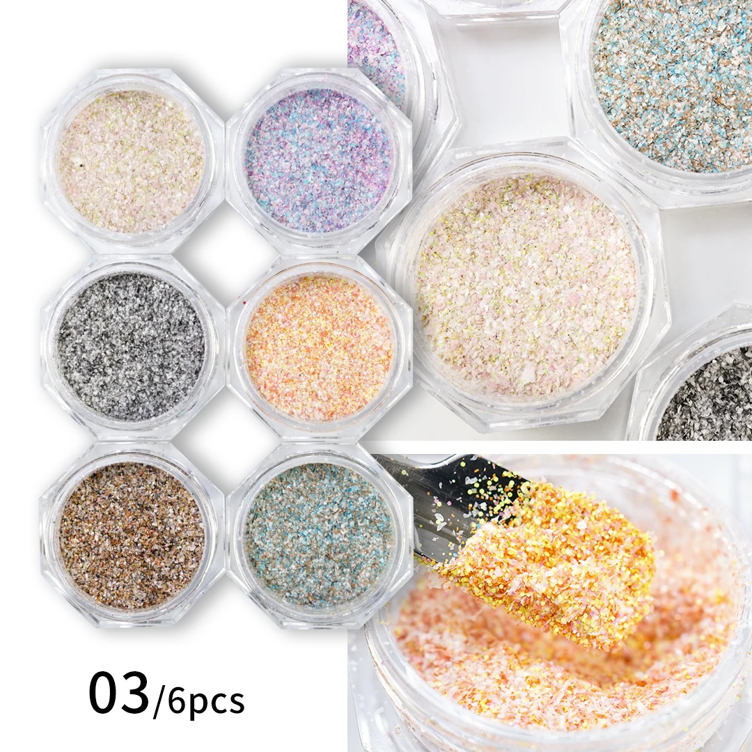 6 cores/conjunto de unhas glitter colorido açúcar suéter em pó lã arenosa strass inverno decoração da arte do prego manicure diy design