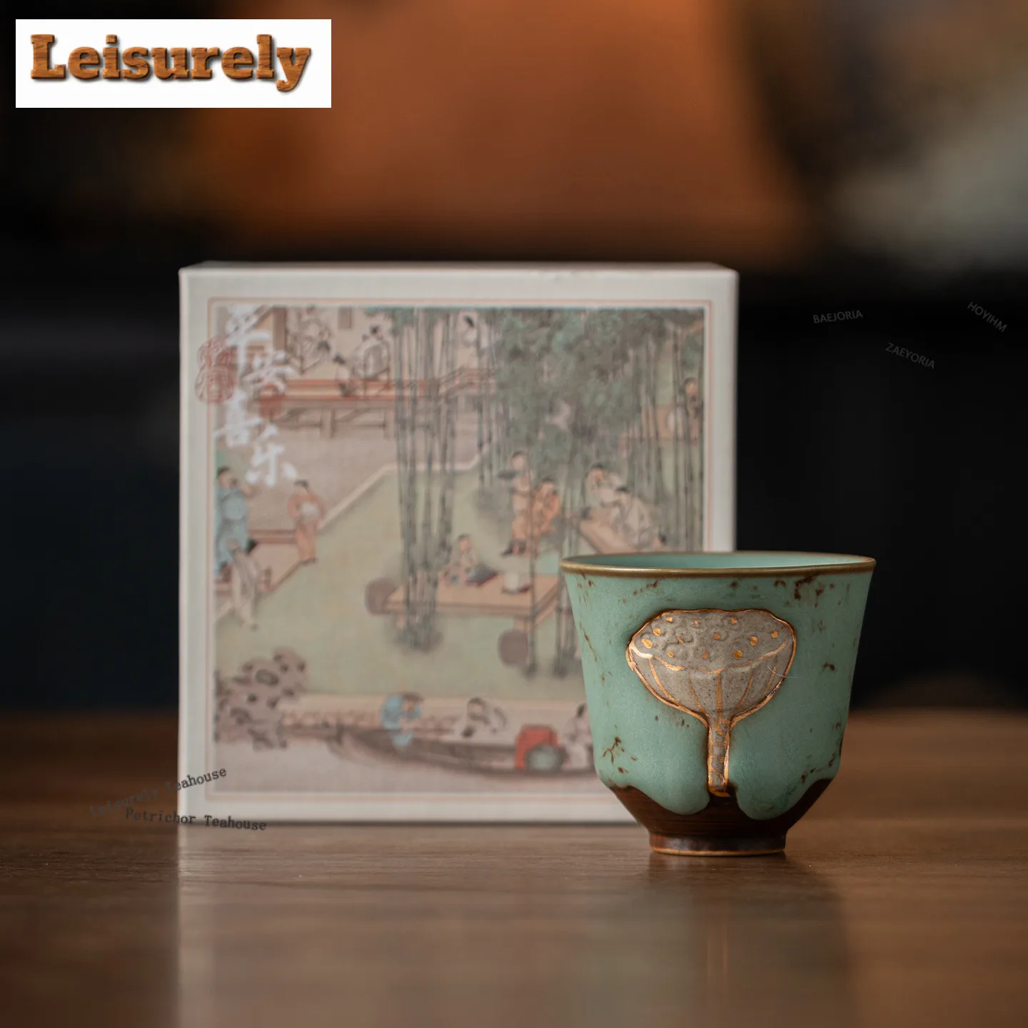 50ml Gold Drawing Coarse Pottery Lotus Pod Teacup Traditional Tea Bowl Mug Tea-tasting Fragrance Cup Jianzhan Master Cups Teaset