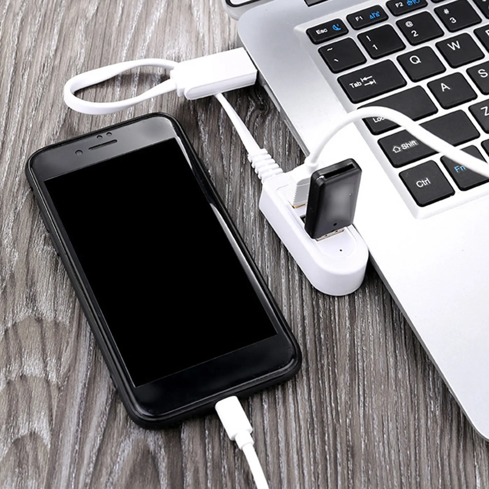 3USB Multi-Function Hub 0.25m White Portable Multi-Port Hub High-Speed Transmission 3A Charger Extension Line Expansion